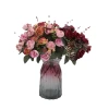 Artificial flower 21-head diamond rose, autumn rose bouquet, wedding home handrail decoration, artificial flower ornaments wholesale Item Picture